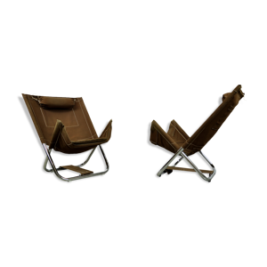 Fauteuils modèle X75-4, par Borge Lindau & Bo Lindekrantz, Lammhults, Suède années 70
