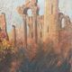 Old oil painting on canvas landscape with ruins and figures 121x98 cm