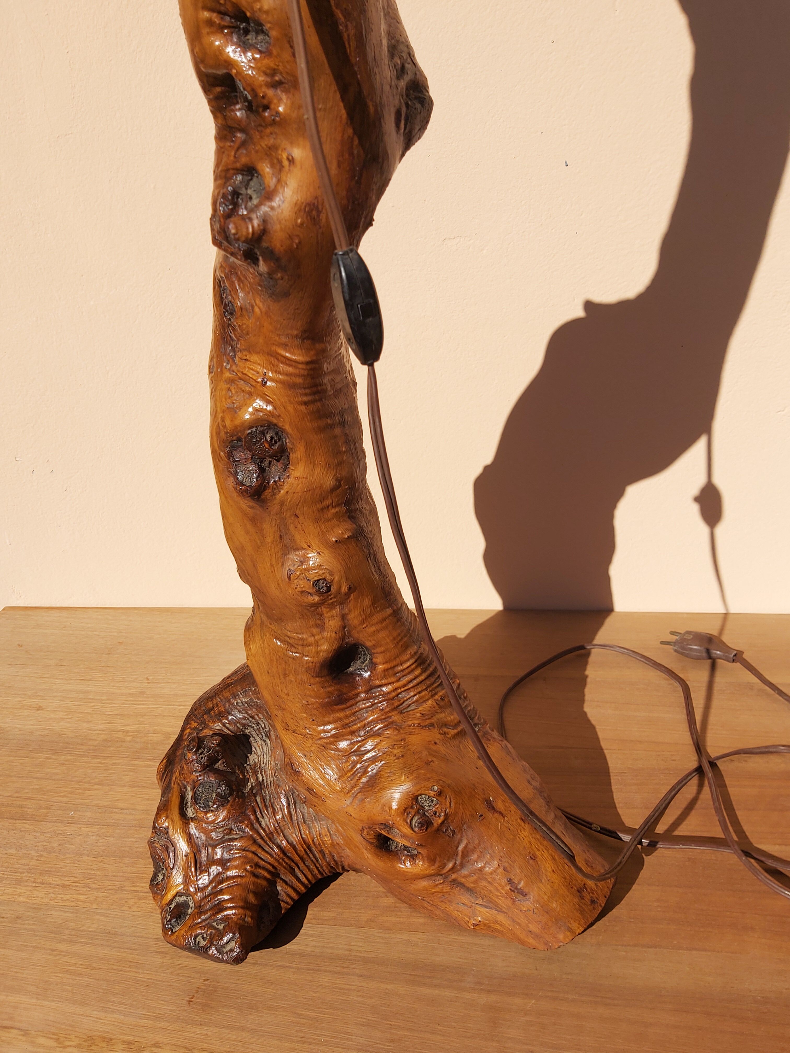 Vintage olive wood lamppost