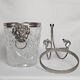 Lion head champagne bucket and its stand 20th century