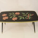 Vintage coffee table year 60 flower patterns