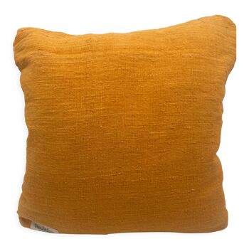 Square orange graphic cushion