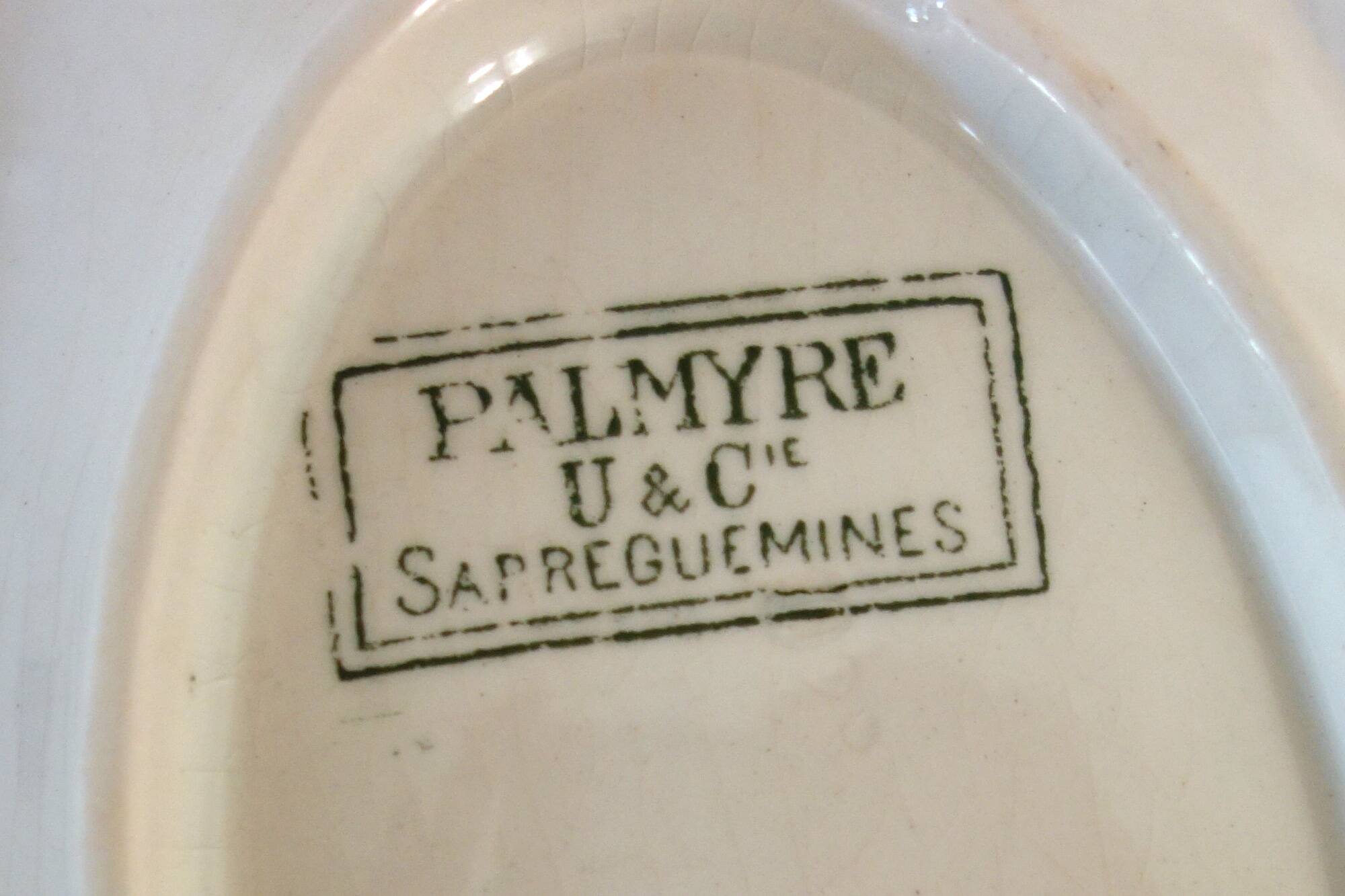3 ironstone "Palmyre" Sarreguemines dishes