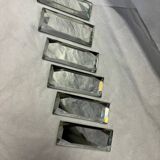Set of 6 beveled glass knife holders