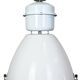 Large White Enamel Industrial Factory Lamp with Glass Cover, 1990s