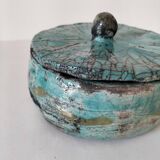 Raku-style handcrafted ceramic box