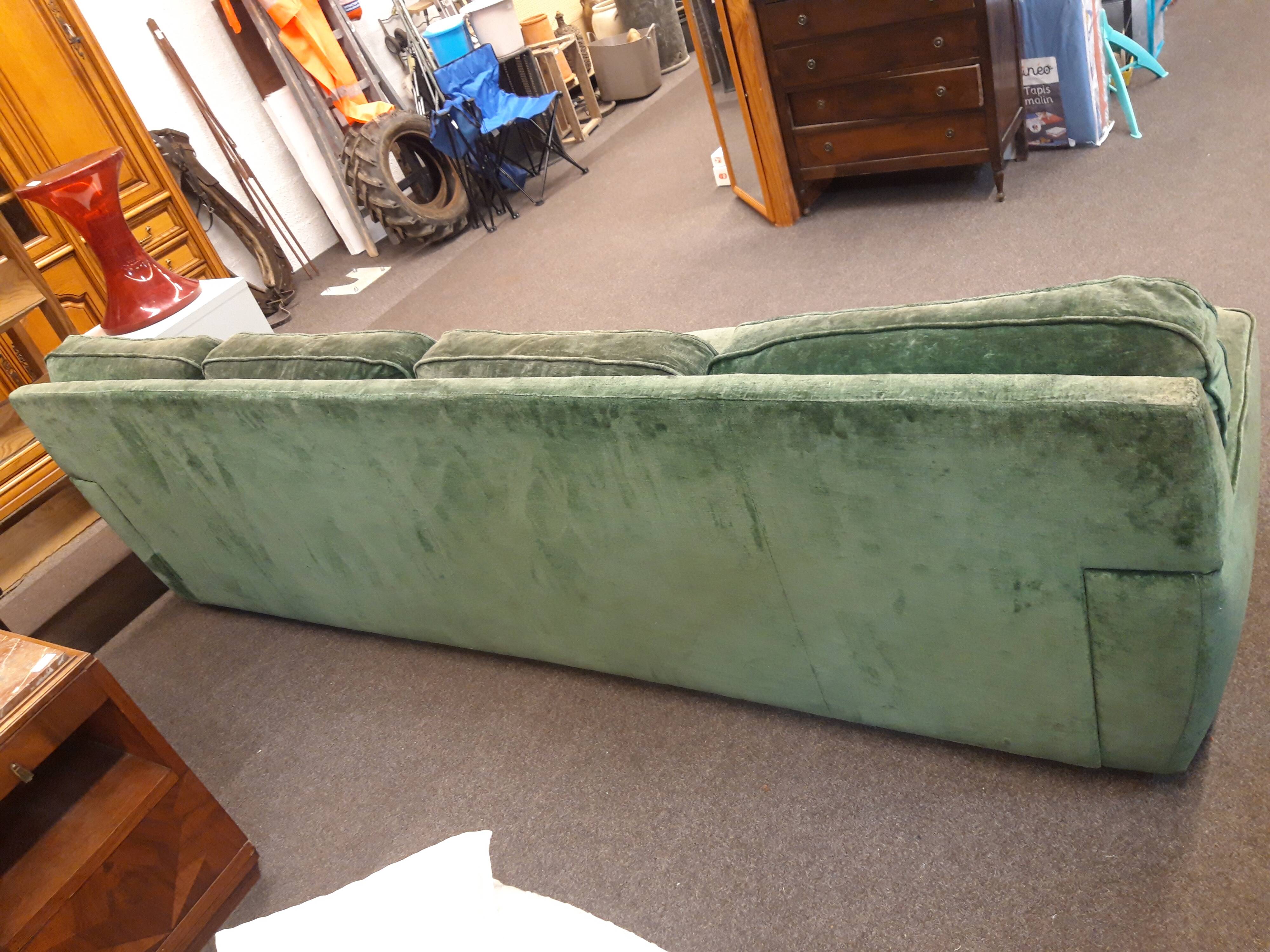 Velvet sofa 4 places convertible double bed