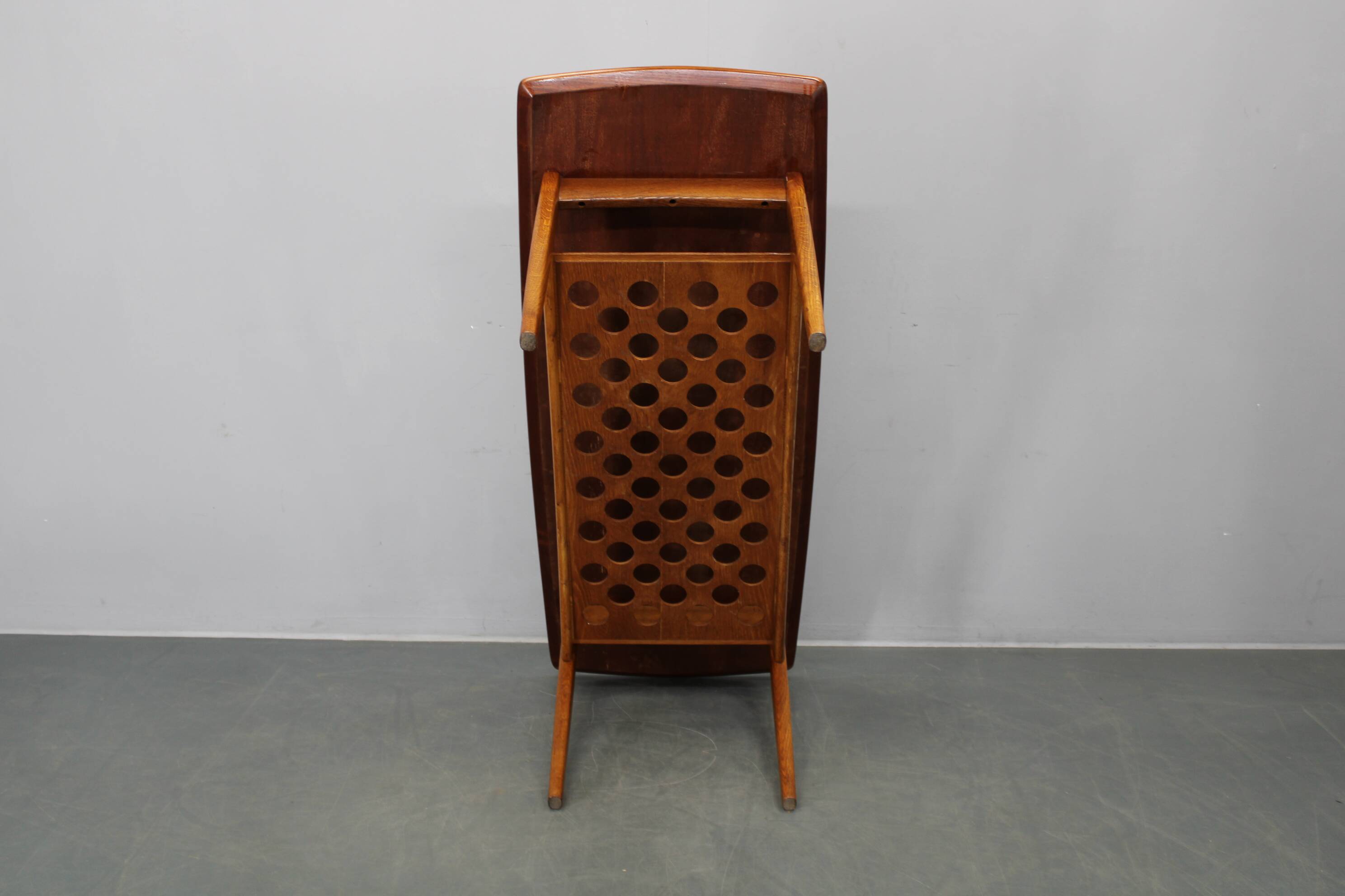 Danish midcentury coffee table with teak veneer and oak base, 1960s
