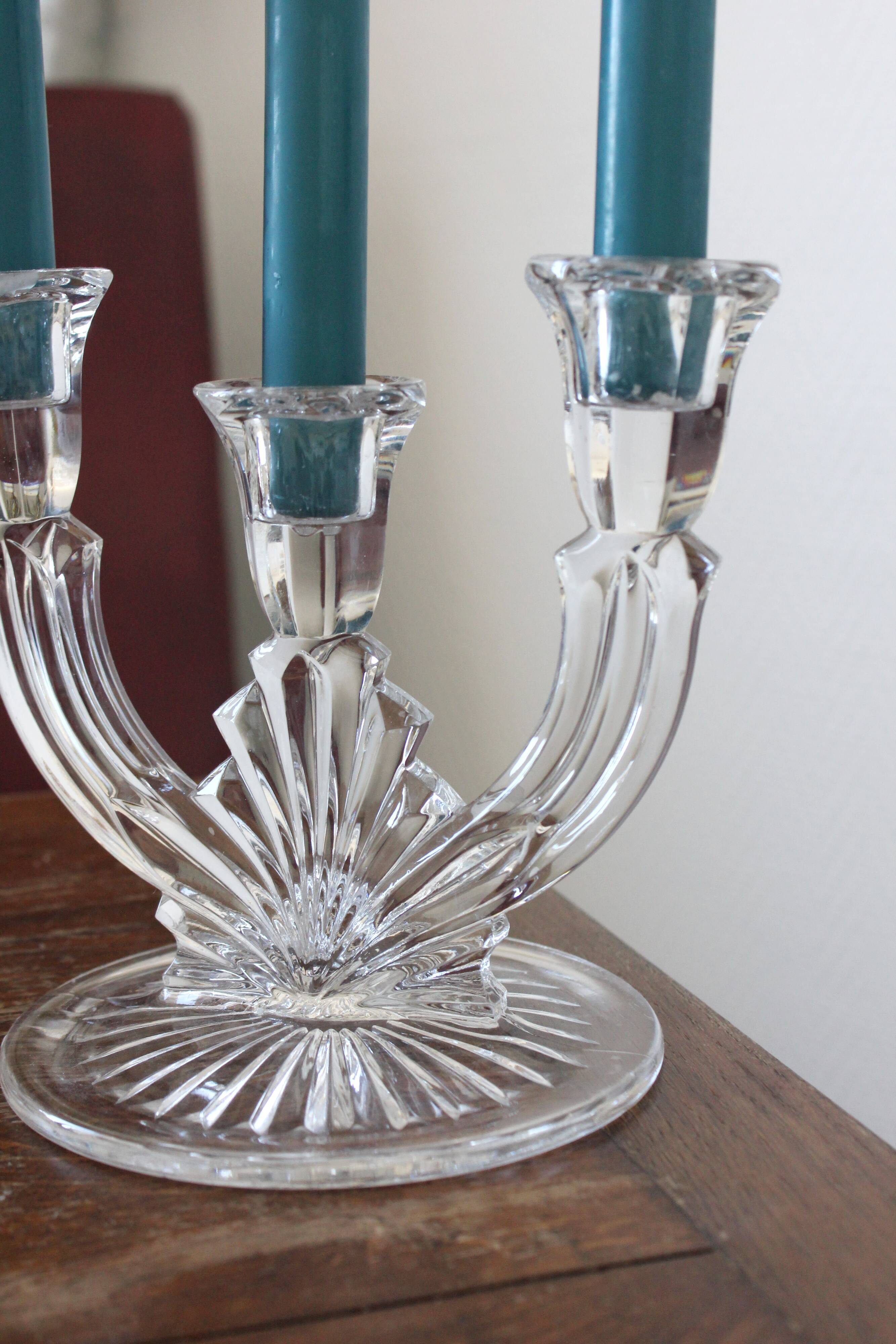 Vintage Crystal Candle Holder Chandelier