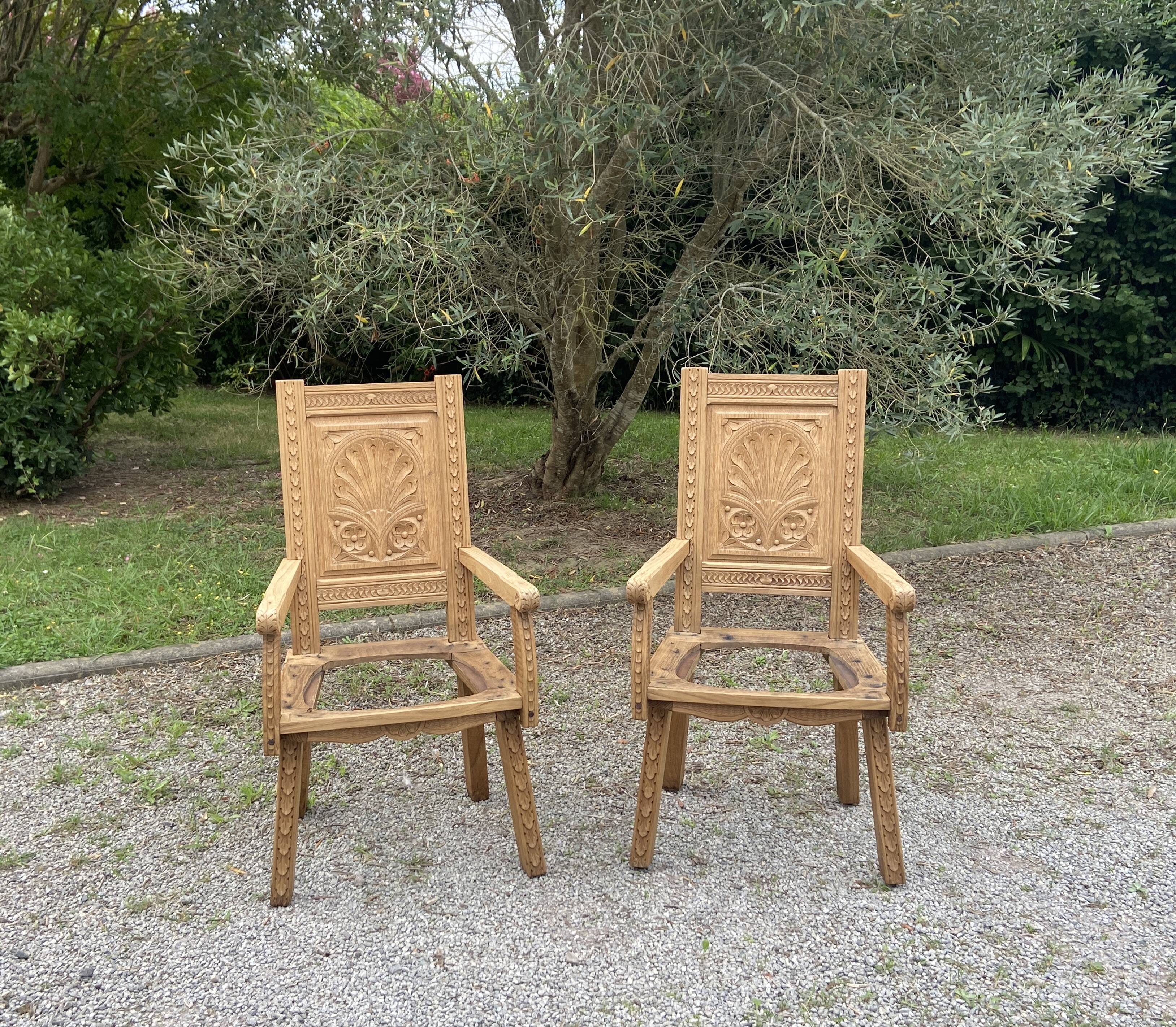 Pair of Breton armchairs