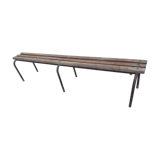School bench wood and vintage metal