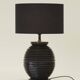Large vintage black turned wooden lamp base circa 1980