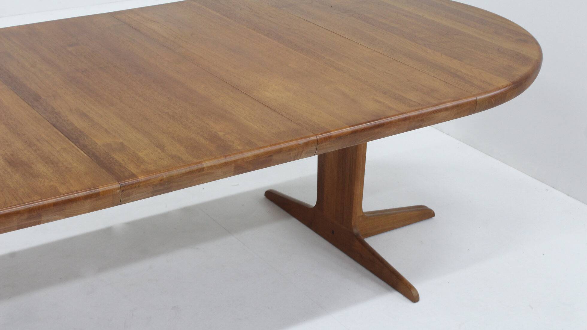 Vintage Danish large round extendable dining table 1960s XL