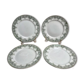 Beautiful set of 4 antique ironstone plates from Saint-Amand and Hamages, Estival model.