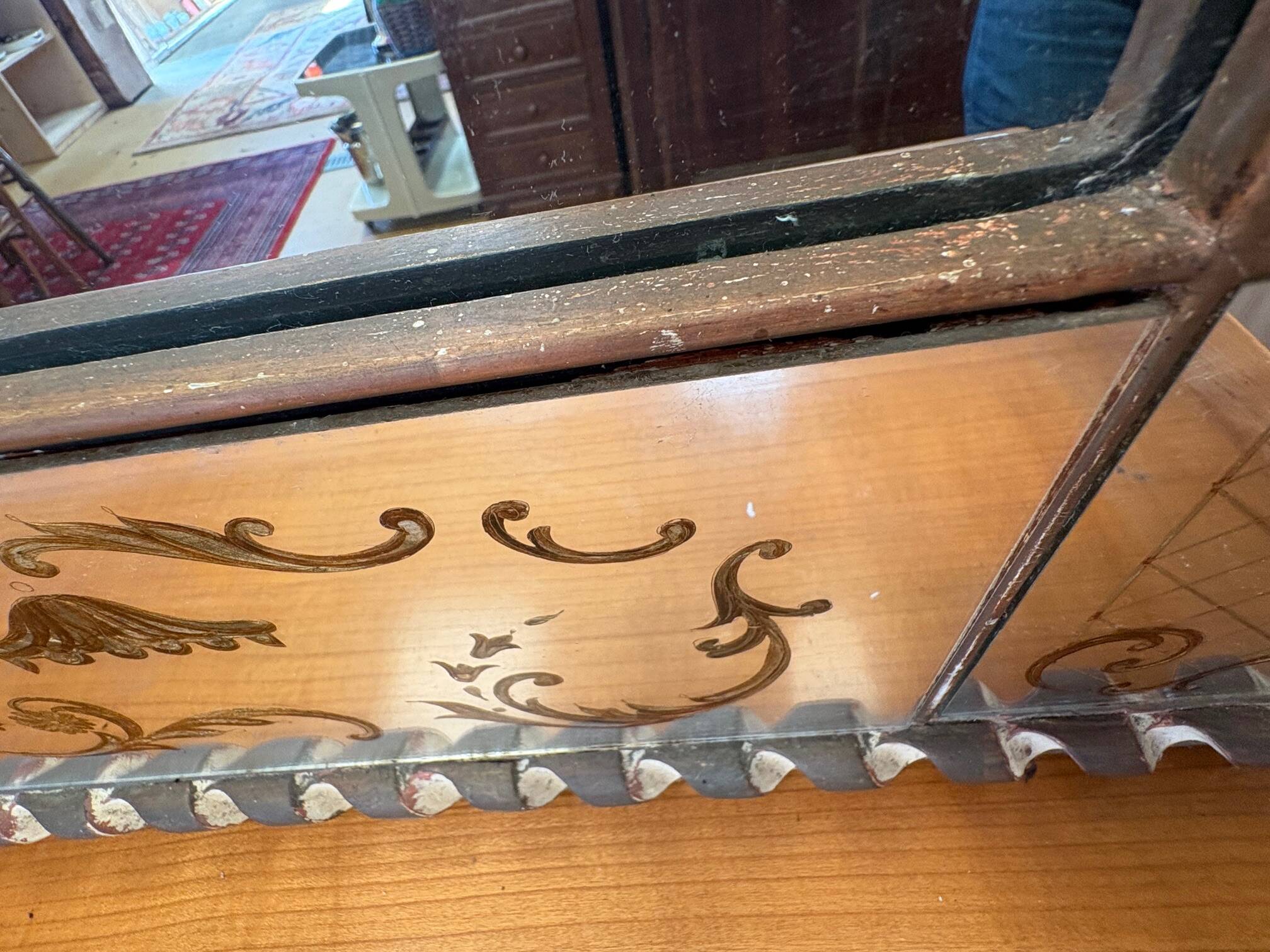 Large antique engraved and gilded wall mirror – Venetian style