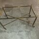 Rolling coffee table in vintage gilded bronze