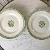 Pair of low compotiers terre de fer st amand green early twentieth century