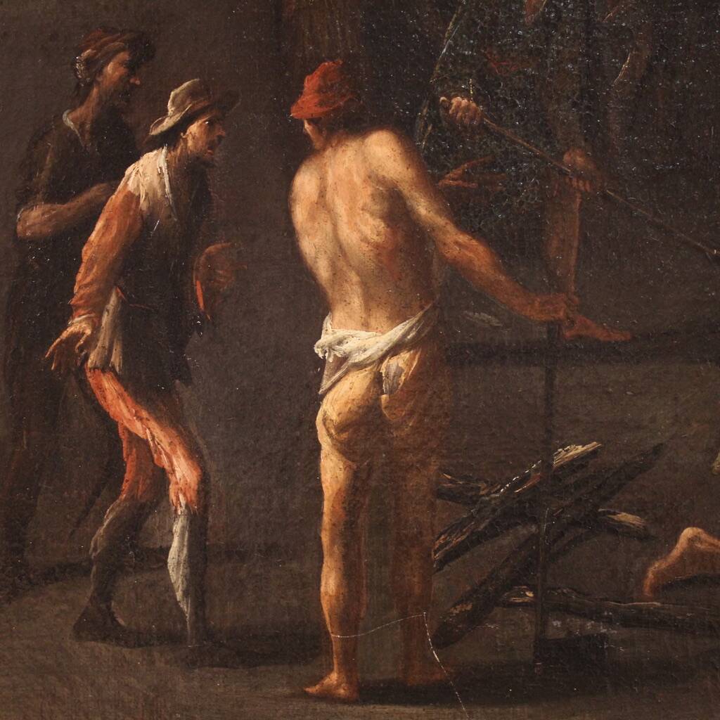 Great 17th-century religious painting, Martyrdom of Saint Lawrence