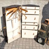 Malle cabine Wardrobe ancienne 1920 Coffre armoire Transatlantique Dressing