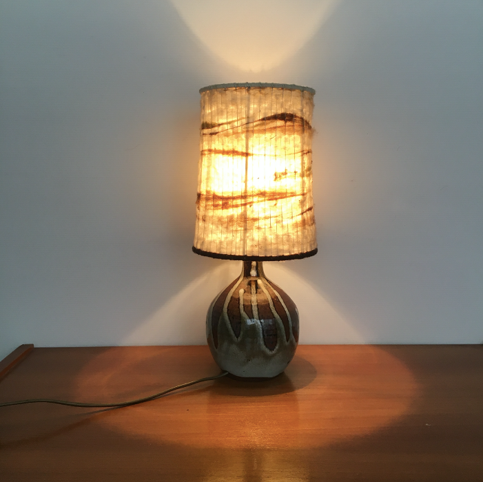 Vintage wool and ceramic lamp