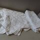 Old vintage handmade cotton crochet bed cover