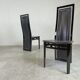 Set of eight Italian Lacquered Wood and Leather Modern Dining Chairs