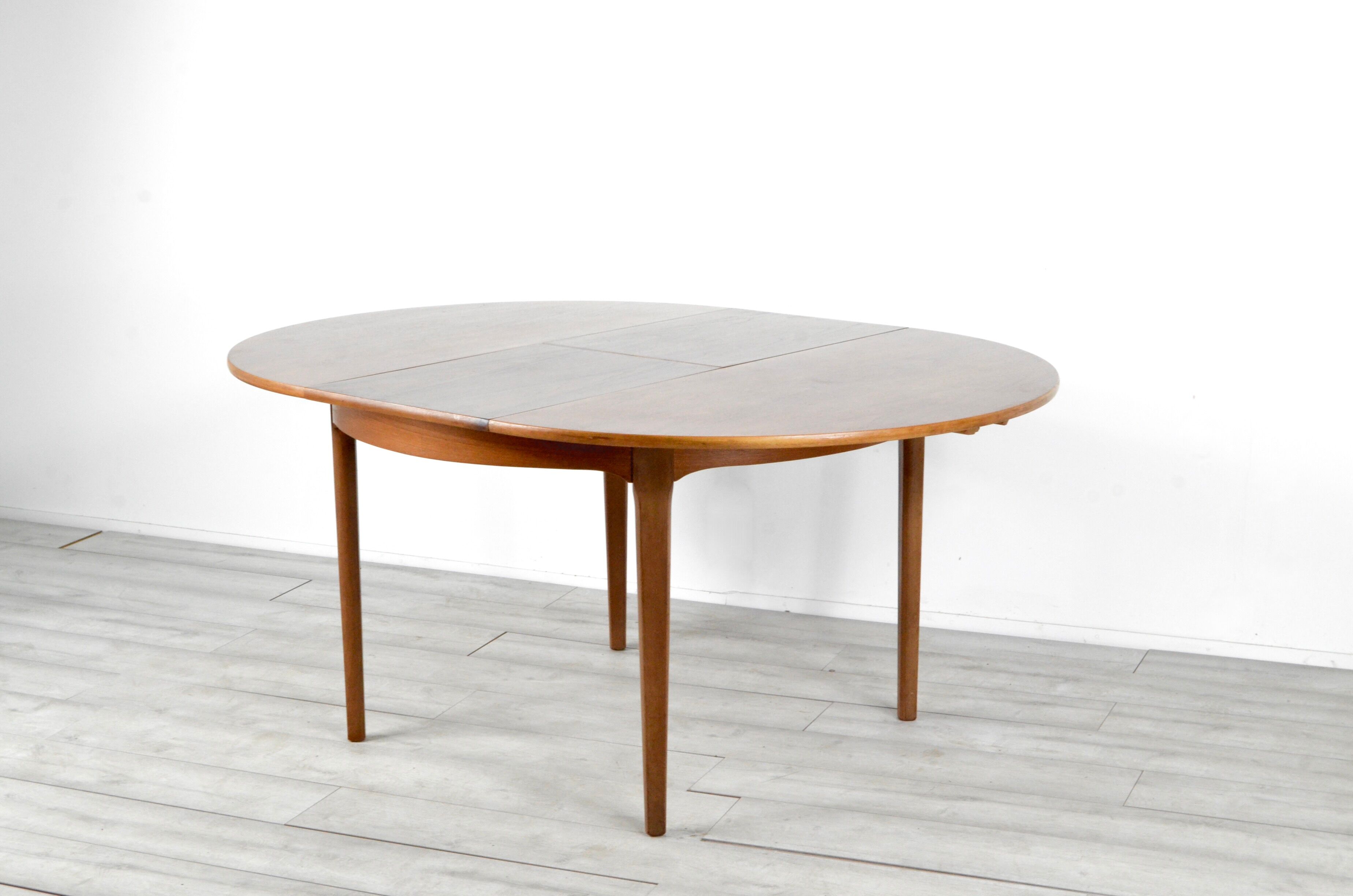 Midcentury Extending Round Teak Table and Chairs by Nathan. Vintage Modern / Danish Style / Retro.
