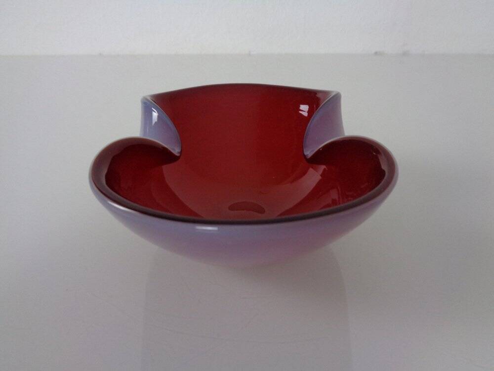 Red and Lilac Sommerso Murano Glass Bowl or Ashtray, Italy, 1960s