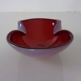 Red and Lilac Sommerso Murano Glass Bowl or Ashtray, Italy, 1960s