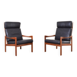 Mid-Century Teak Lounge Chairs by Illum Wikkelsø for Niels Eilersen, 1960s.