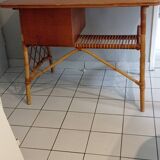 Old vintage rattan desk Lois Sognot