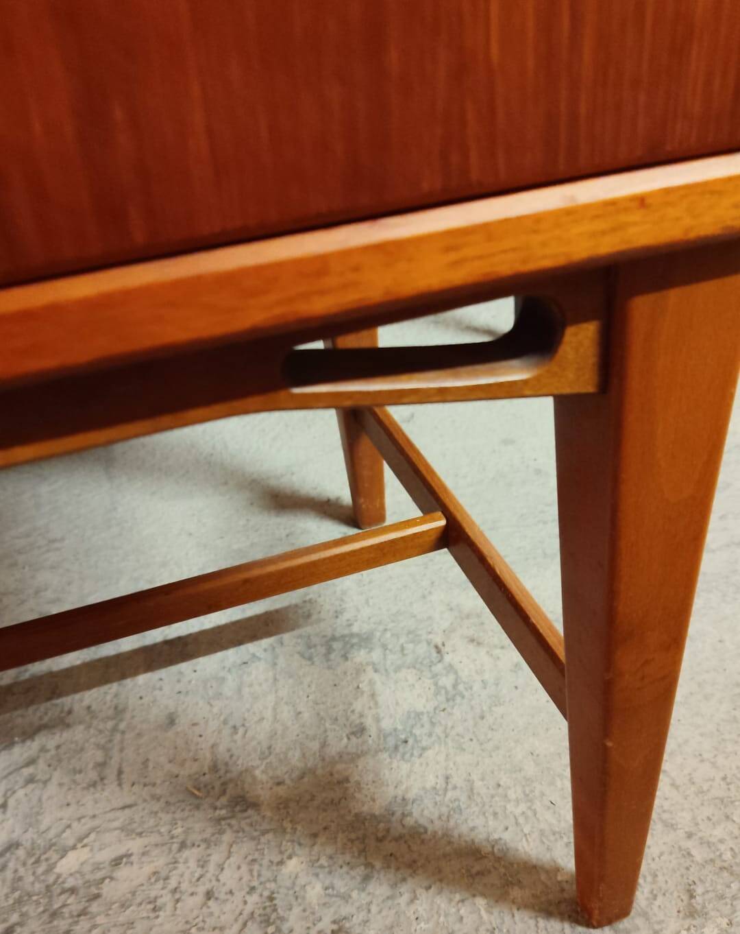 Vintage Scandinavian teak sideboard with writing surface, 1960s.