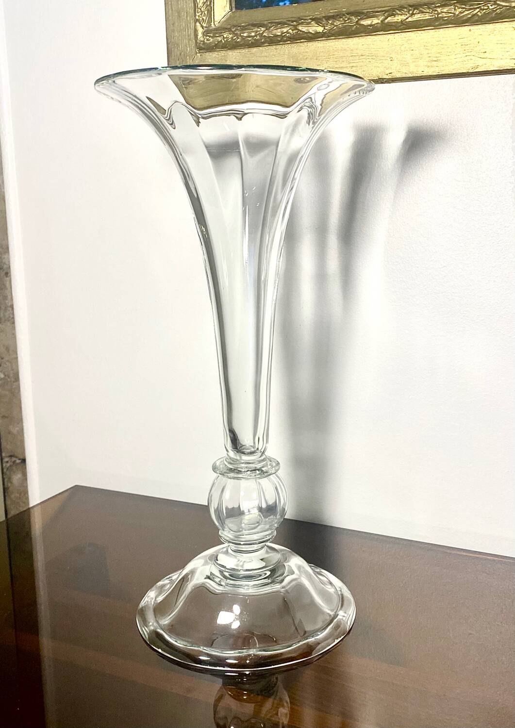 Giant crystal vase legras et cie