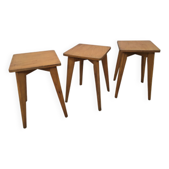Set de tabourets en chêne