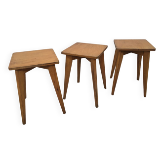Oak stools set