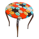 Vintage stool, new wax fabric