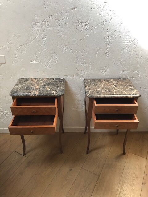 Louis XV-style bedside pair