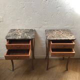 Louis XV-style bedside pair