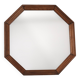 Old second-hand wooden mirror, octagonal shape.