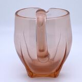 Carafe arrondie Vintage en verre rose