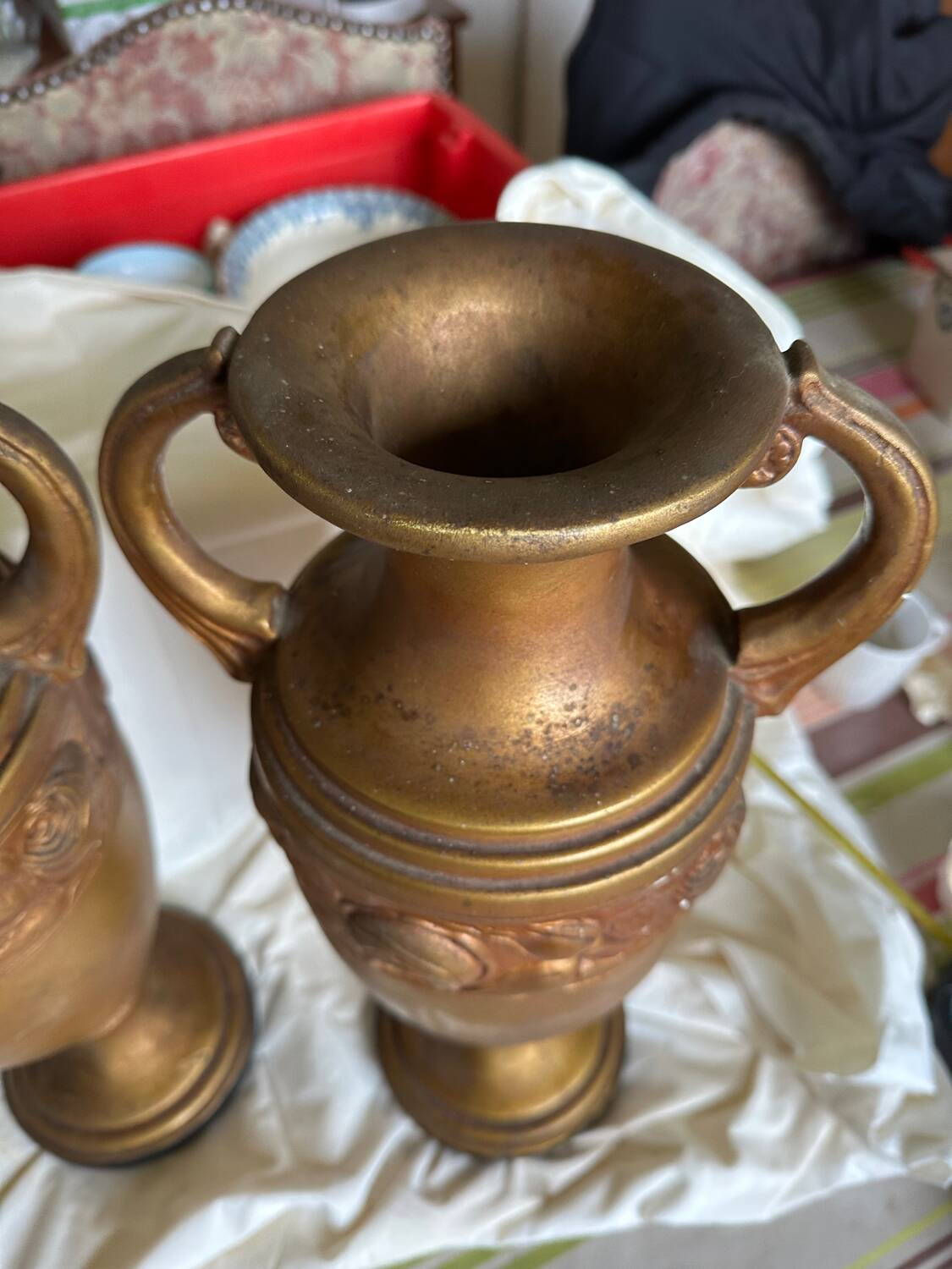 Pair of plaster amphorae