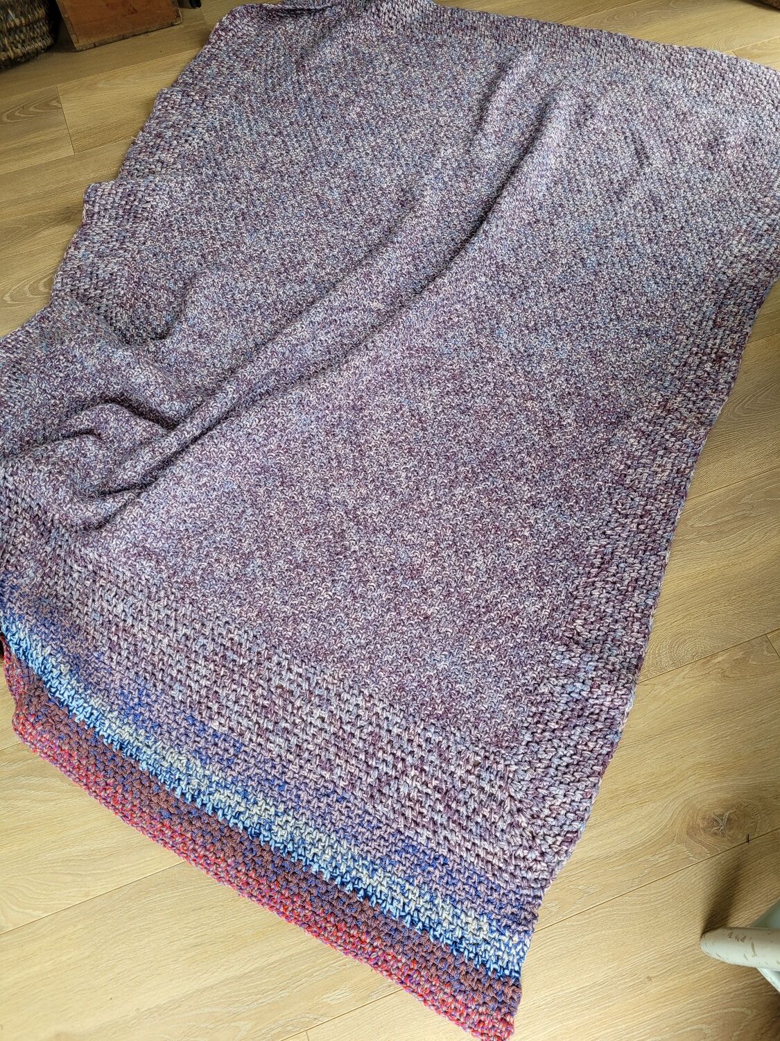 Crochet wool blanket