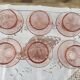 Lot de 6 tasses et sous-tasses en rosaline torsadée Arcoroc France