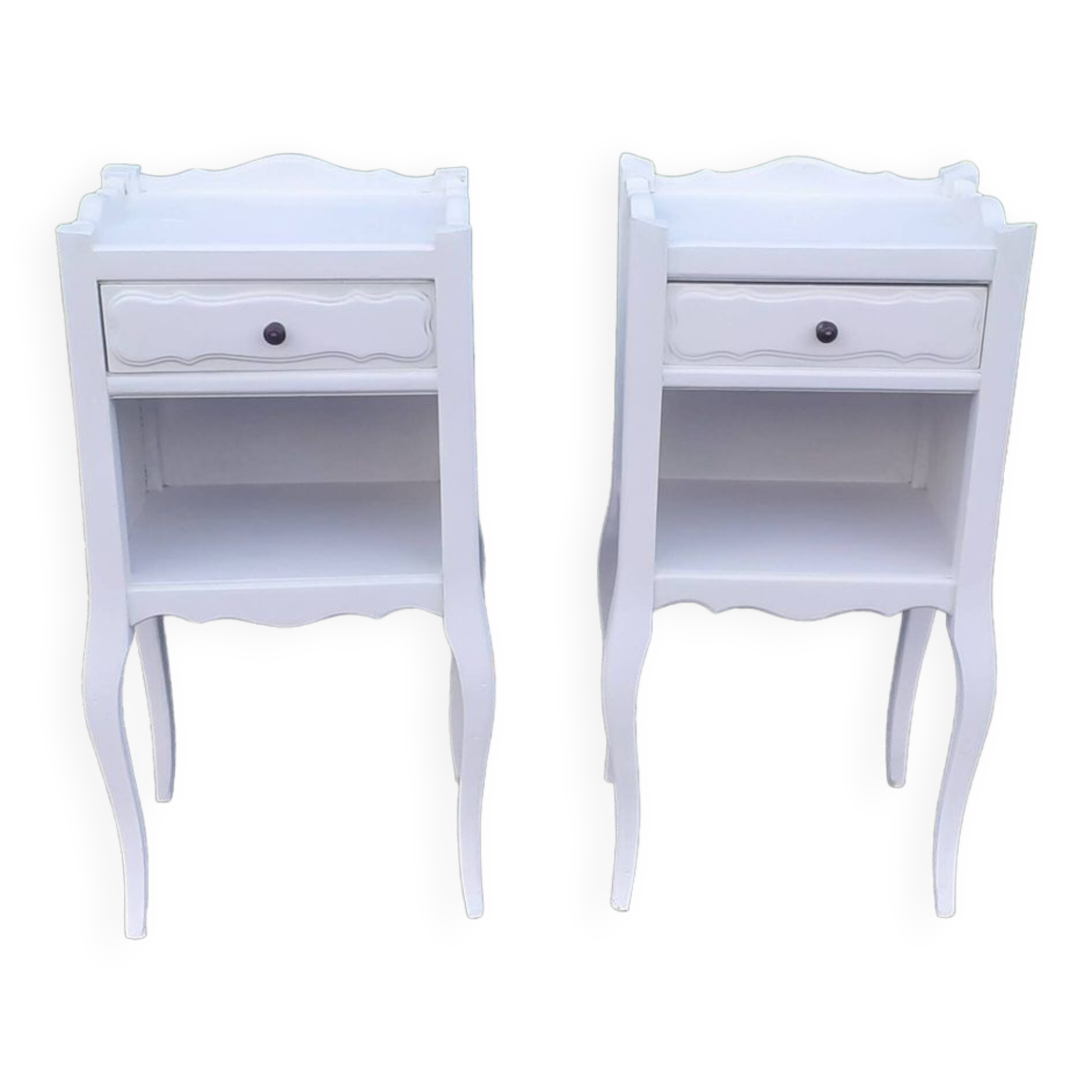 Paires de chevets 1 tiroir 1 niche blanc