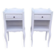 Paires de chevets 1 tiroir 1 niche blanc