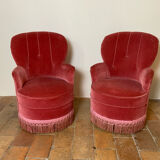 Paire de fauteuils crapaud