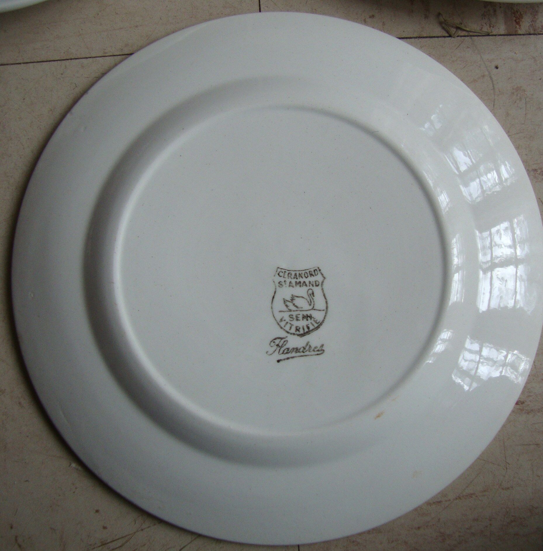 Set of 5 antique dessert plates St Amand décor Flanders