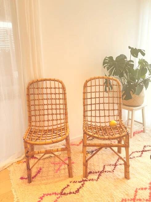 Vintage rattan chair pair "Alice"