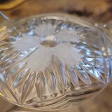 50s molded glass footed bowl