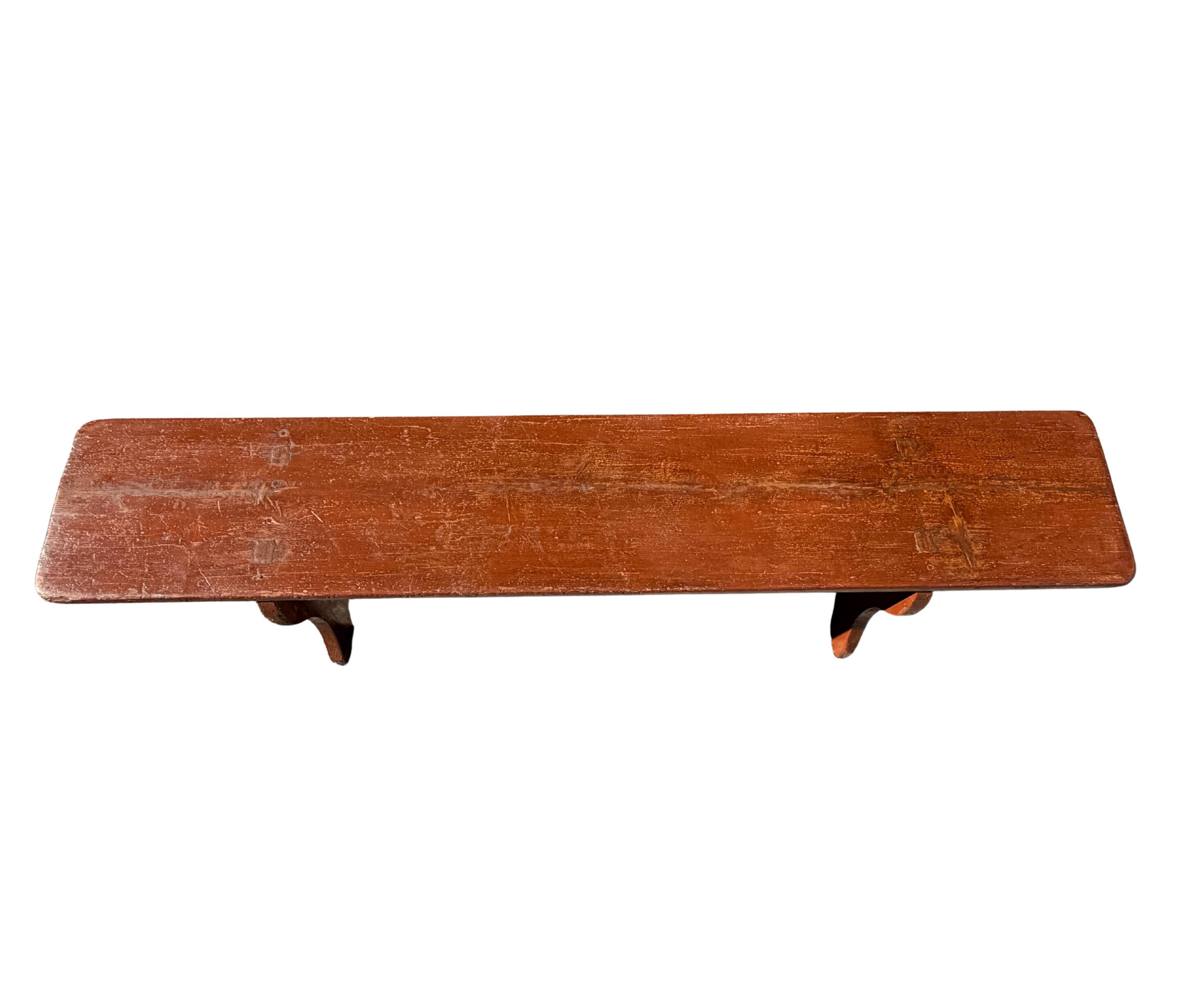 Solid wood bench